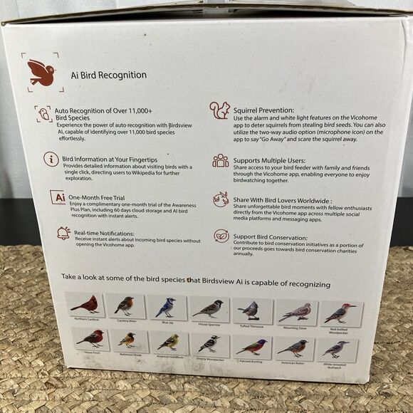 Birdsview AI Smart Camera‎ Humming Bird Feeder New Blue - Picture 2 of 6